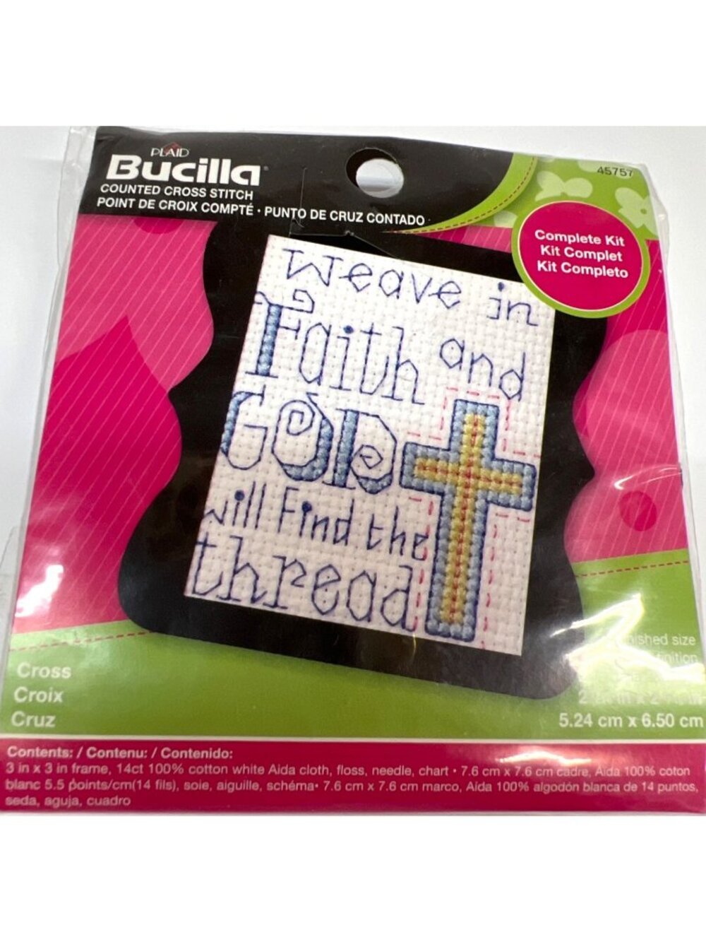 Bucilla Counted Cross Stitch Kit Weave In Faith And God Will Find The Thread